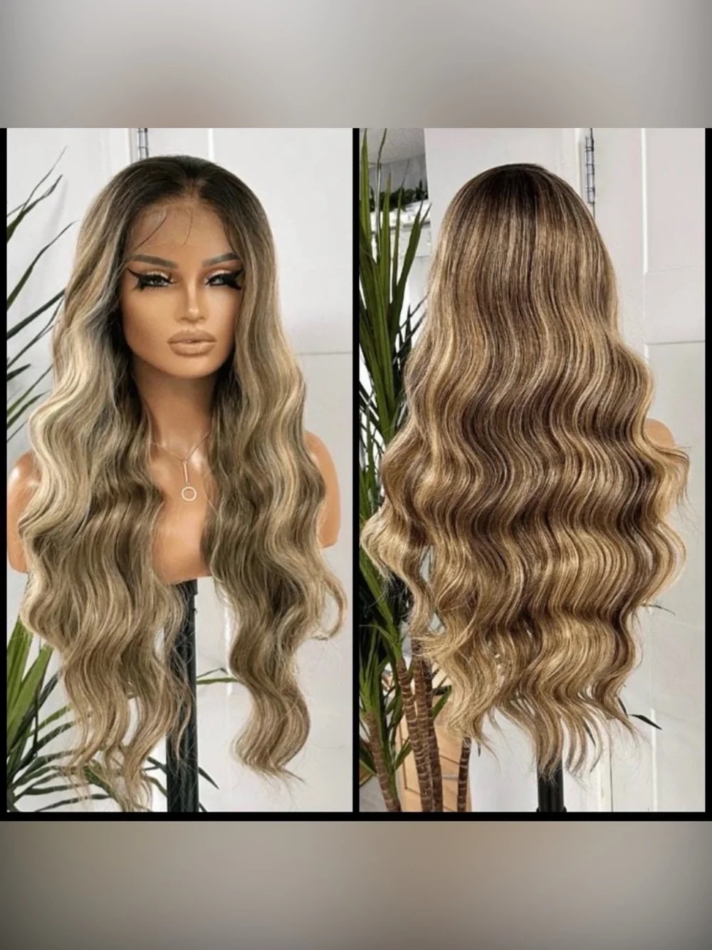 Wavy Lace Front Wig - Dark Rooted Blonde Balayage
